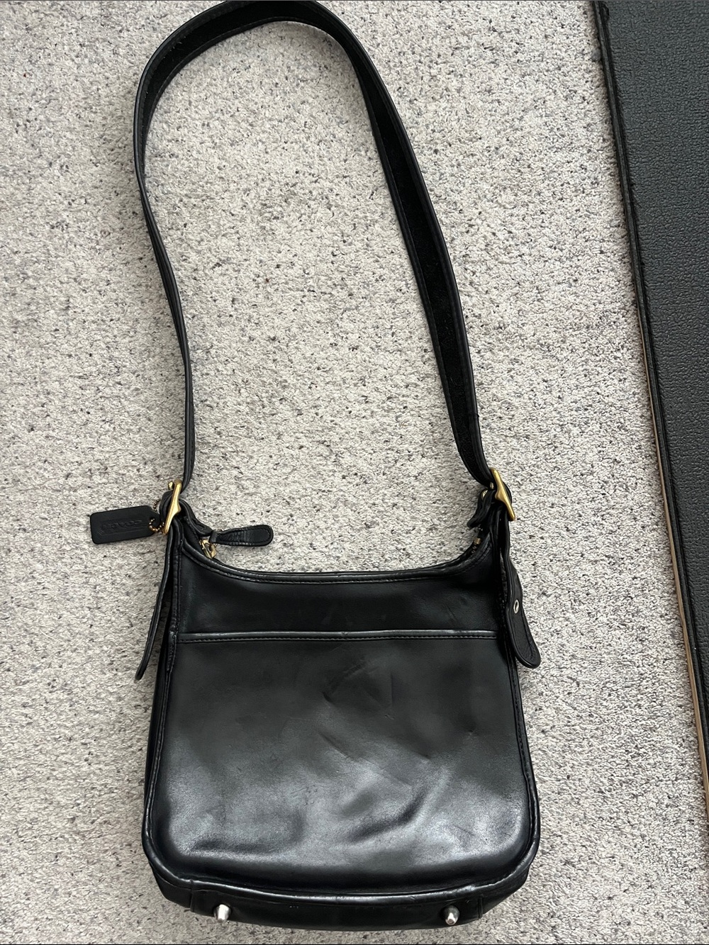 PRICE DROP GET IT NOW! Coach Black Leather Shoulder Bag - great vintage cond